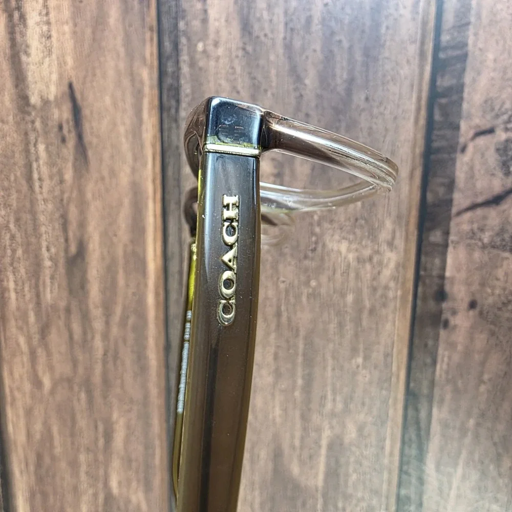 Coach Eyeglasses Womens Olive Brown Gradient Clear HC6089 5408 Rectangle Frames‎